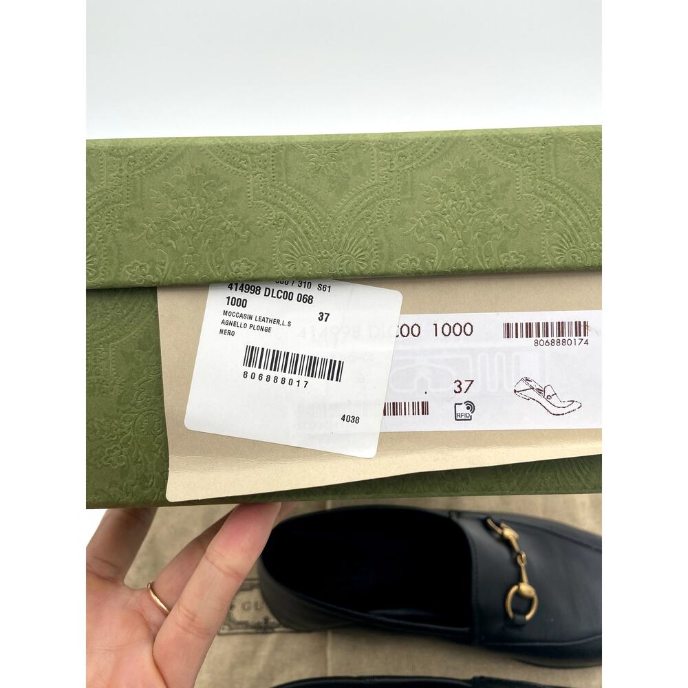 Gucci Jordaan Black Leather Loafers size 37 - Picture 14 of 14